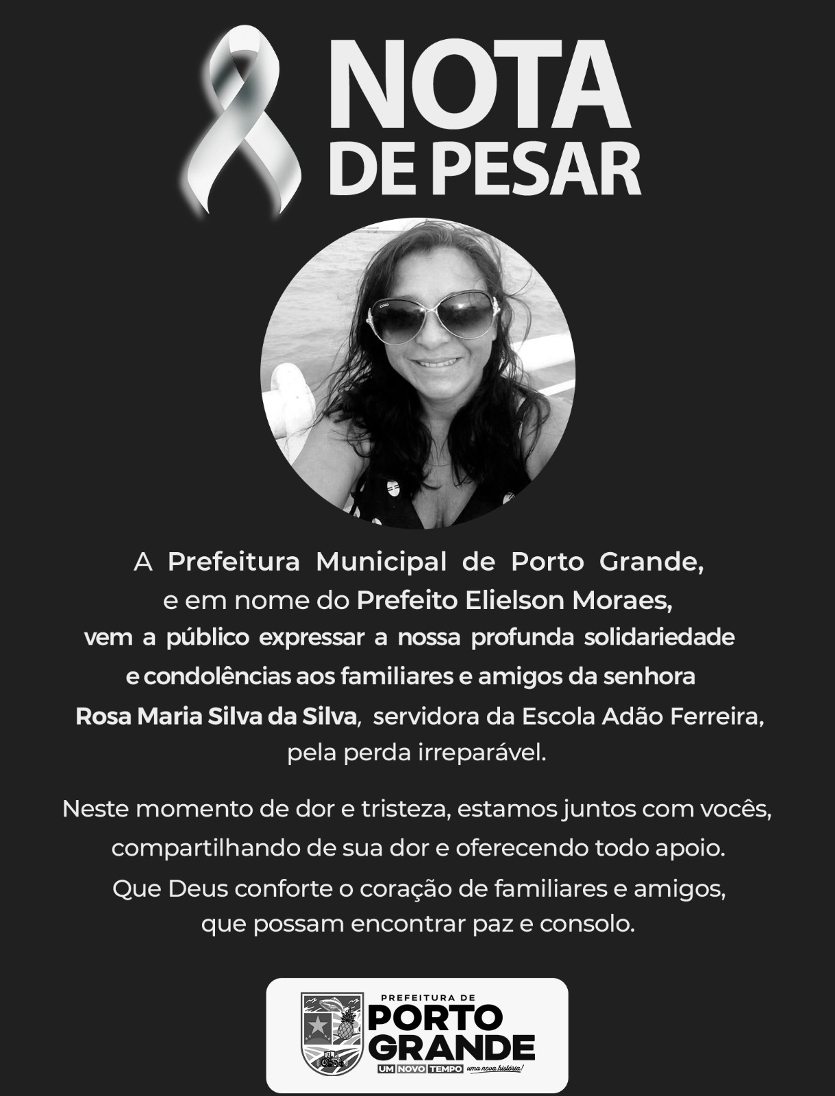 NOTA DE PESAR - DONA ROSA MARIA
